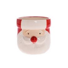 Vianočný obal s Mikulášom, keramický kvetináč.