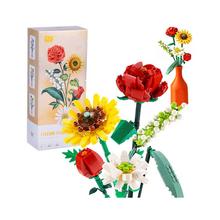 Kreatívne stavebné kocky Kytica farebných kvetov