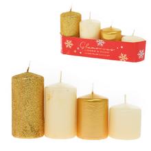 Sada adventných sviečok Glamours v zlatej farbe.