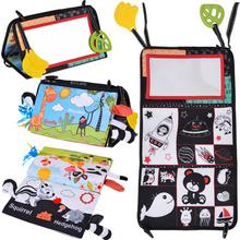 Skladacia senzorická hračka so zrkadlom a kontrastnou knihou.