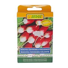 Semená reďkovky červeno-bielej Slovana v balení.