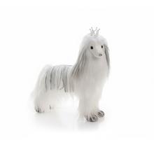 PES BIELO-SIVÝ TEXTIL 44*13*42CM