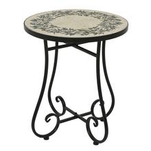 Príručný oceľový stôl Athens s dekoratívnym povrchom.