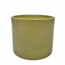 Obal na kvetináč v pistáciovej farbe s lesklým povrchom.