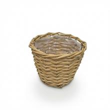 Prírodný prútený košík s rozmermi D15xH13CM.