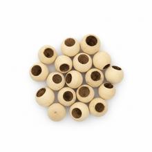 Mini bielené drevené guličky na aranžovanie, 24ks.