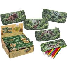 Plastové puzdro so zipsom s motívom dinosaurov.