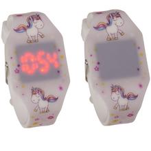 Detské hodinky, jednorožec, s LED displejom