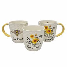 Šálka porc 355ml mix vzor s kvetinovým a včelím motívom.