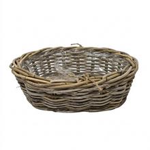 480FL/S Kôš kubu ratan pr.37/28/V12cm oval sivý malý