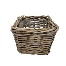 Kôš kubu ratan sivý 21x21x18cm