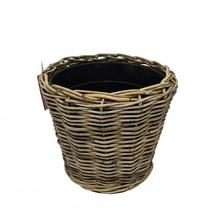 Kôš kubu ratan/plast vklad sivý