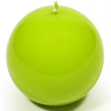 Jednofarebná sviečka guľa v kiwi farbe.