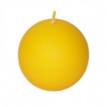 Žltá guľa sviečka s matným povrchom.