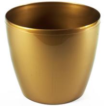 Zlatý kvetináč Magnolia s okrúhlym dizajnom.