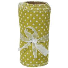 Textilná stuha s bodkami v zelenej farbe, 150x10 cm.