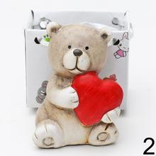 Keramický medvedík srdce v krabičke.