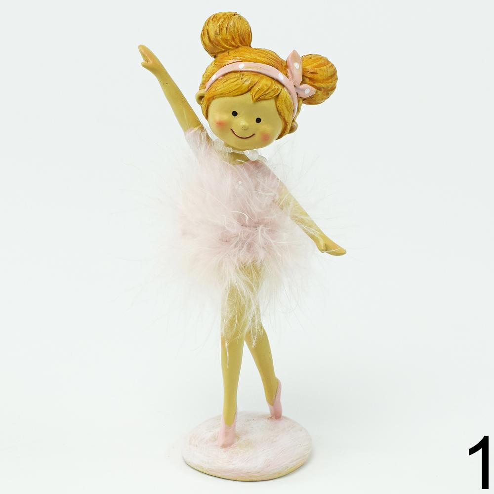 Ružová baletka s perím, dekorácia do záhrady.