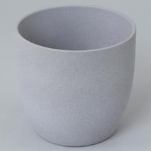 Obal na kvetináč Basel Stone efekt v šedej farbe.