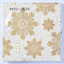 TL610019 SERVÍTKY 33x33cm/20ks/3vrst TAT BN SNOWFLAKES CREAM - FLORASYSTEM
