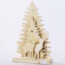 STROMČEK+JELEŇ DREVENÝ LED 28.1*8*43.5CM - FLORASYSTEM