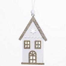 DREVENÝ DOMČEK ZÁVES BIELA+ZLATÁ 7x0,7x12CM - FLORASYSTEM