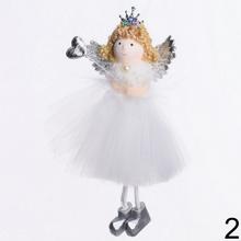 Biely anjel so zlatými vlasmi a striebornými krídlami, 16 cm.