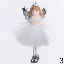 Biely anjel so zlatými vlasmi a striebornými krídlami, 16 cm.