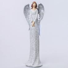 ANJEL STRIEBORNÝ 31,5CM POLYRES - FLORASYSTEM