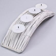 SVIETNIK OBLÚK BIELY GLITTER ADVENT 45X14X11CM - FLORASYSTEM