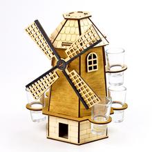 695 MLYN/POHÁRE DREVO+SKLO 25x19x20cm - FLORASYSTEM