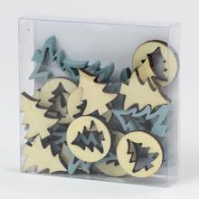 AKCIA! STROMČEK VÝREZ DREVO HN./MODRÝ 10x10x2CM - FLORASYSTEM