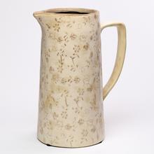 DŽBÁN KERAMIKA VZOR KVETY HNEDÉ 20,5x13,5x25,5CM SUPER CENA! - FLORASYSTEM