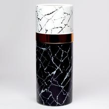 AKCIA! OBAL VÁZA MRAMOR BIELOČIERNY 35x13CM  - FLORASYSTEM