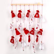 ZÁVES KALENDÁR ADVENT PLSŤ ČERV/BIELE 56x80CM (9,5x13CM) - FLORASYSTEM