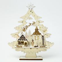 STROM DOMY LED NA PODSTAVCI DREVO NATUR 31x8x37,5CM - FLORASYSTEM