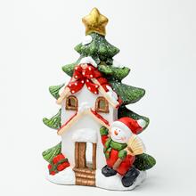 AKCIA! SVIETNIK STROM SO SNEHULIAKOM MGO 30*15*42cm  - FLORASYSTEM