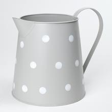 AKCIA! VÁZA DŽBÁN V:19x14CM KOV ŠEDÝ VEĽKÉ BODKY SUPER CENA! - FLORASYSTEM