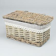 AKCIA! 347FL/S PRÚTENÝ KOŠÍK ŠEDÝ VZOR KOCKA S:28x19x17cm - FLORASYSTEM