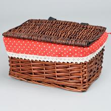 AKCIA! 350FL/S PRÚTENÝ KOŠÍK TM.HNEDÝ VZOR BODKA S:28x19x17cm - FLORASYSTEM