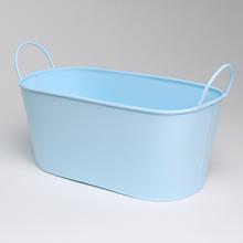 OBAL OVÁL S UŠAMI  KOV SV.MODRÁ V:10x12,5x24CM SUPER CENA! - FLORASYSTEM