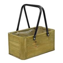 408FL/S DEBNIČKA S ÚCHYTOM DREVO HNEDÁ S 21x12x10/21,5CM - FLORASYSTEM