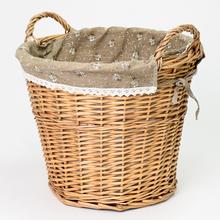 AKCIA! PRÚTENÝ KOŠ TM.HNEDÝ VZOR BODKA 38x33cm - FLORASYSTEM