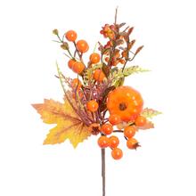 KONÁRIK JESEŇ LÍSTIE, BOBULE, TEKVICA OR/ŽL 27CM - FLORASYSTEM