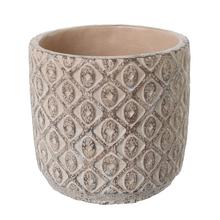 OBAL CEMENT ANTIQUE LT. BROWN D14.5*H14cm - FLORASYSTEM