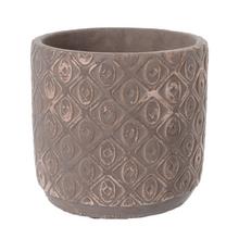 OBAL CEMENT ANTIQUE LT. BROWN D14.5*H14cm - FLORASYSTEM