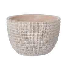 OBAL CEMENT ANTIQUE LT. BROWN D18.5*H12.5cm - FLORASYSTEM