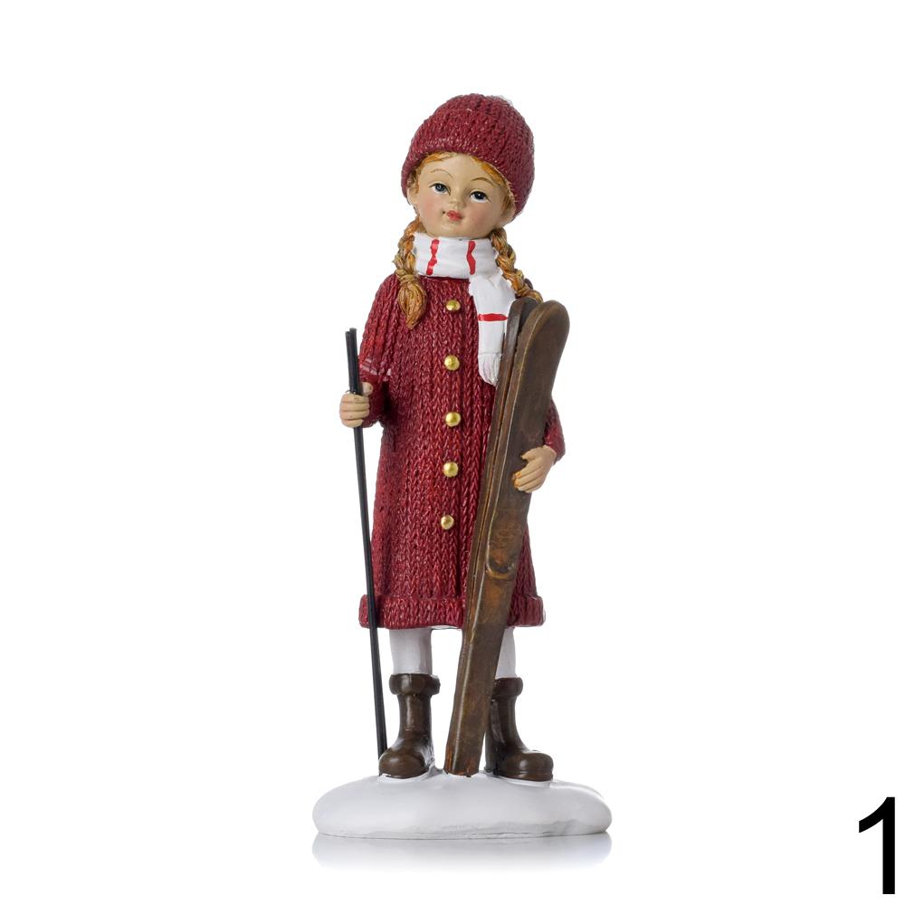 Detské figurky s lyžami, mix dvoch postáv.