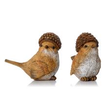 VTÁČIK HNEDÝ KLOBÚČIK ŠIŠKA, ŽALUĎ MIX/2 POLY 9,5*4,5*8CM - FLORASYSTEM