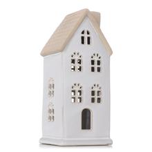 DOMČEK BIE/BÉŽ LED PORCELÁN 9,4*7,5*20,2CM - FLORASYSTEM